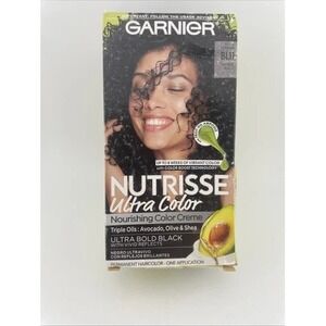 Garnier Nutrisse Ultra Nourishing Hair Color Creme BL11  Jet Blue Black-NIB